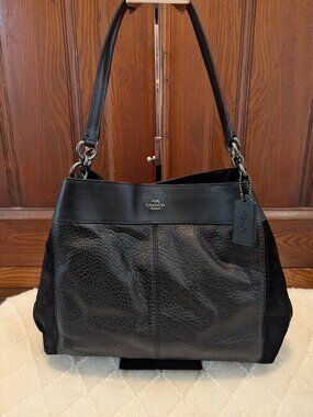 Coach Lexi Black Leather and suede Women's Bag